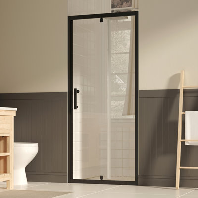 Cabine de douche à pivot moderne avec verre de sécurité trempé et finition hydrofuge