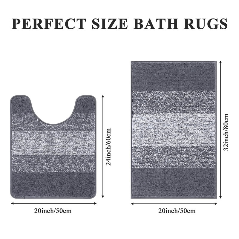 Rinkins Microfiber / Microsuede Non-Slip Bath Rug