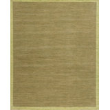 Textures Hand Knotted Wool Area Rug in Green