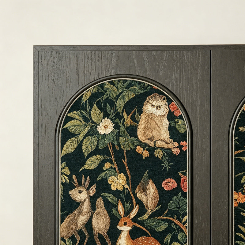 Armoire de rangement décorative en bois massif