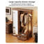 Portemanteaux moderne en bois massif avec miroir de plancher pour la maison-900852155