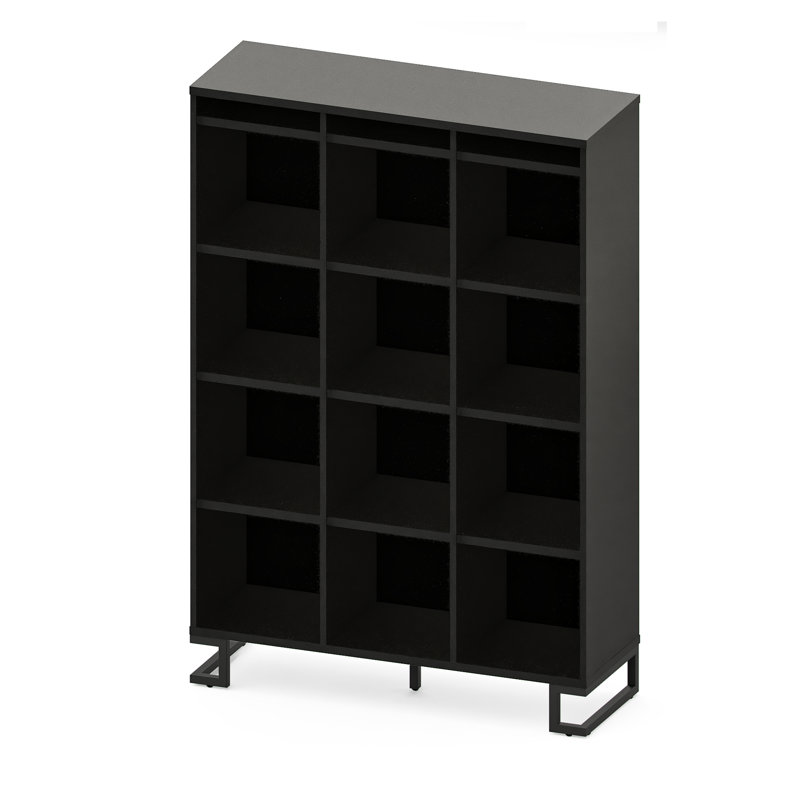 Deaux 176cm H x 119cm W Cube Bookcase, Black, Black