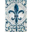 Décoration murale médaillon carré blanc en relief Fleur De Lis
