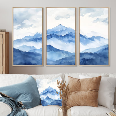 Winter Blue And White Mountain Majesty I - Landscape Mountains Wall Décor Set