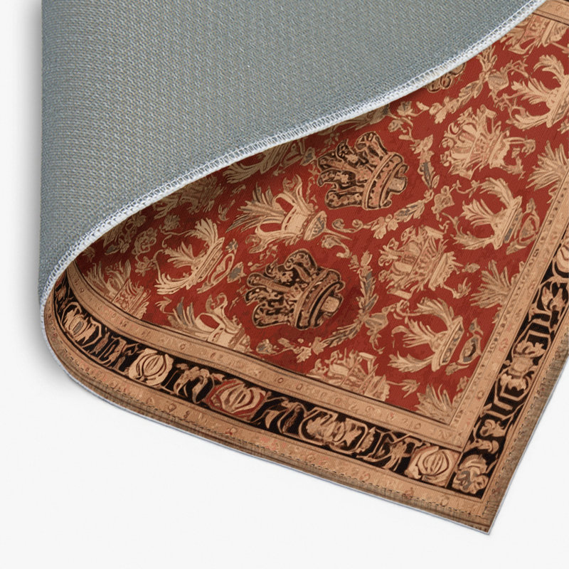 Tapis d'intérieur et d'extérieur brun français, Rectangle 4pi x 6 pi
