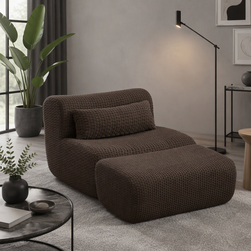 Canapé-lit, canapé modulaire désossé pour le salon, canapé modulaire moderne surdimensionné, Brown Corduroy
