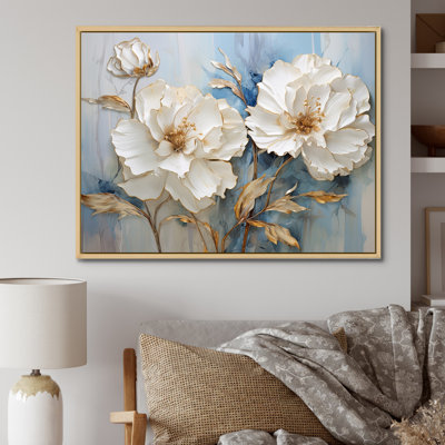 Minimalisme, œillets blancs sur toile