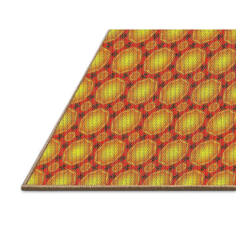 Tapis vert/brun à motifs Janes, Rectangle 6 pi x 9 pi