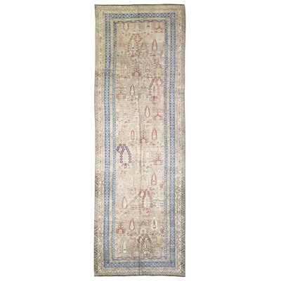 Karabagh One-of-a-Kind 4'5" X 13'3" 1910s Runner Wool Area Rug in