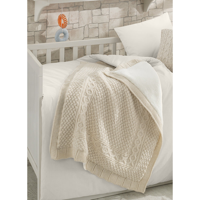 Couverture pour bébé en laine Kingsley, Beige