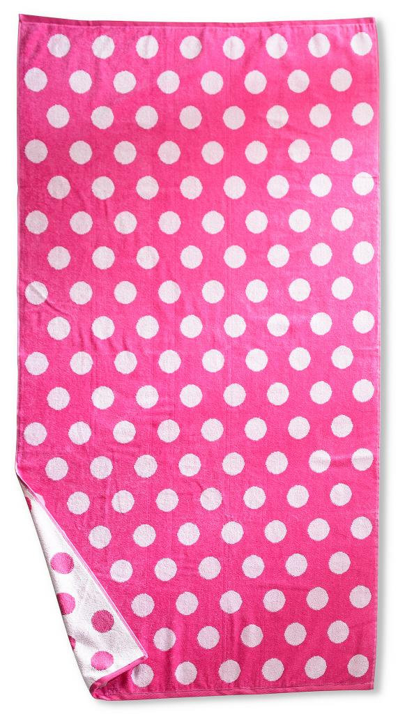 Makenna Striped Cotton Beach Towel, Pink