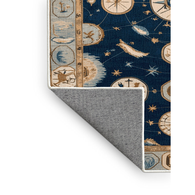  Washable Coastal Zodiac Plus Coastal Area Rug, Rectangle 8' x 12'