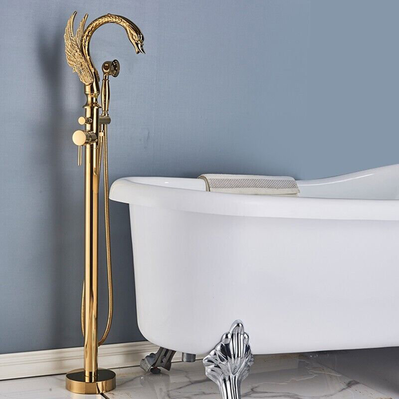 Delmastro Floor Waterfall Faucet Bath Filler with Diverter