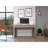 Computer Desk with Two Drawers Writing , Light Gray-1162343404