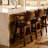 Trophy Tufted Dark Brown Swivel Bar Stool Upholstered Leather 30"-61924288-61558329