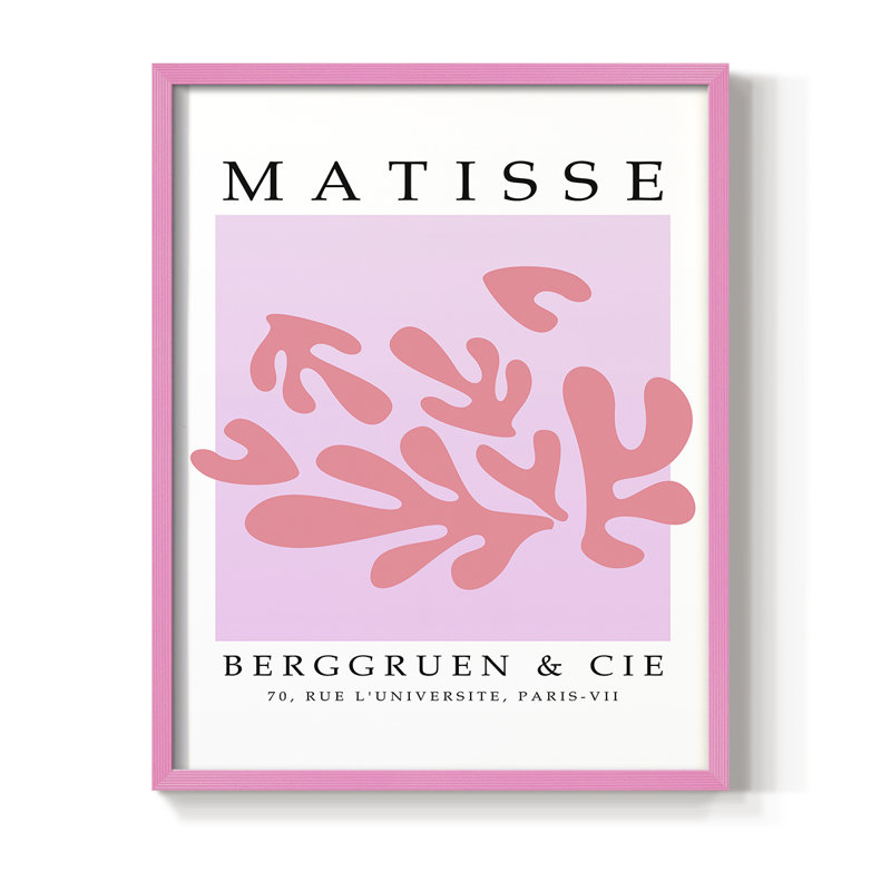 Matisse CECXLII, reproduction encadrée - bois massif, Rose, H 10 po x l 8 po