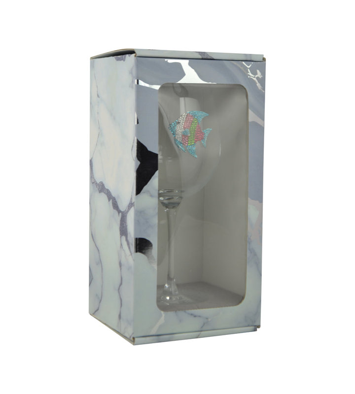 Verre à vin à bijoux 18 oz, Poisson multicolore