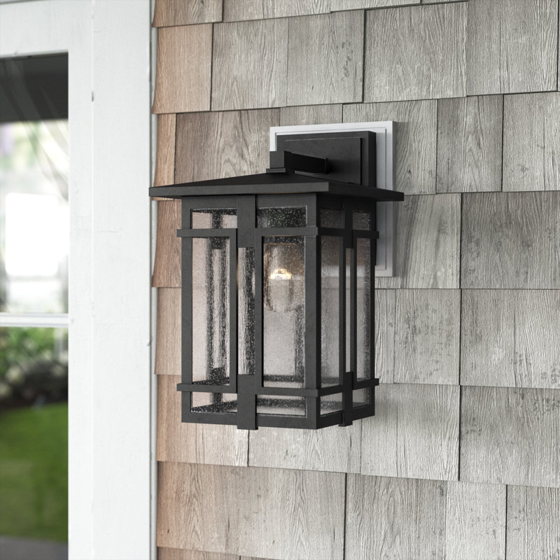 Tucker 1-Light Aluminum Outdoor Craftsman Wall Lantern, 18" H x 11" W, Incandescent