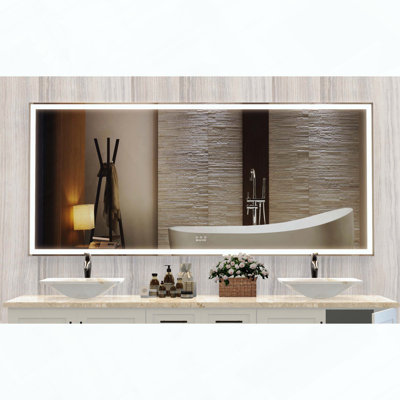 72x32 Inch Oversized LED Mirror with 3 Color Modes & Smart Touch