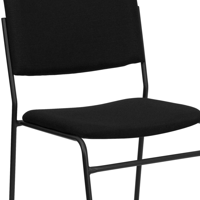 Chaise empilable à haute densité Nickl, Noir, Tissu noir