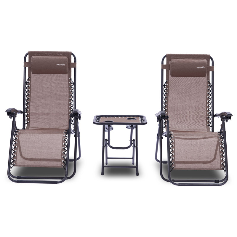 Katica Folding Beach Chair, Brown/Black