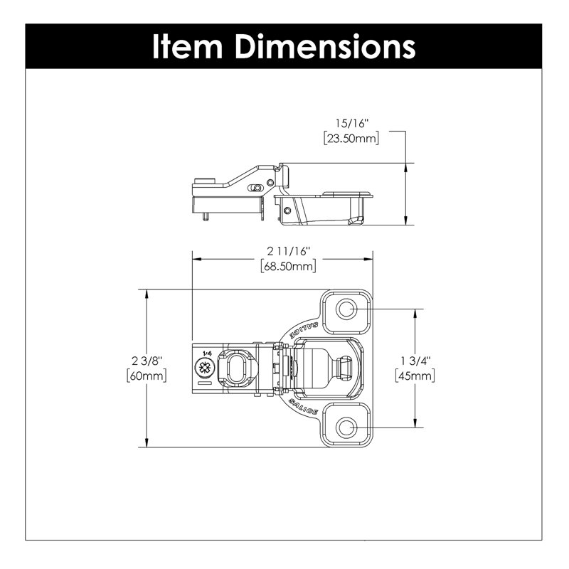Concealed Self-Closing Hinges 1/4" overlay Face Frame Self-Close - Polished Nickel - Cabinet Door Hinges (Set of 10), 10