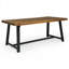 Table de salle à manger d'extérieur en bois d'acacia, finition teck sablé et noir