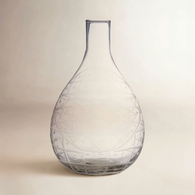 Hammett Hand-Blown Etched Glass Pitcher