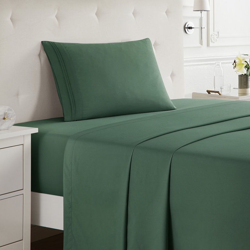  Ensemble de draps double brossé de luxe pour hôtel avec draps et taies d'oreiller très doux, Drap pour lit simple