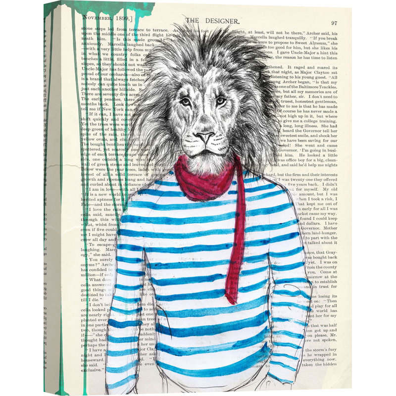 Bohemien Lion 1 Piece Wrapped Canvas Wall Art, 80cm H x 60cm W x 4cm D