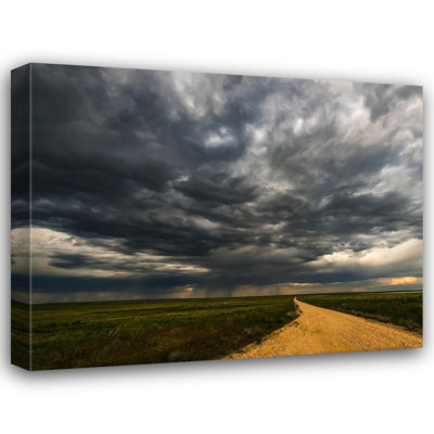Latitude Run® Theodore, George Gallery Wrapped Canvas Art Titled: CO, Pawnee Grasslands, storm,