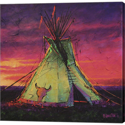" Sunset Tipi " by Bruce Langton Painting Print