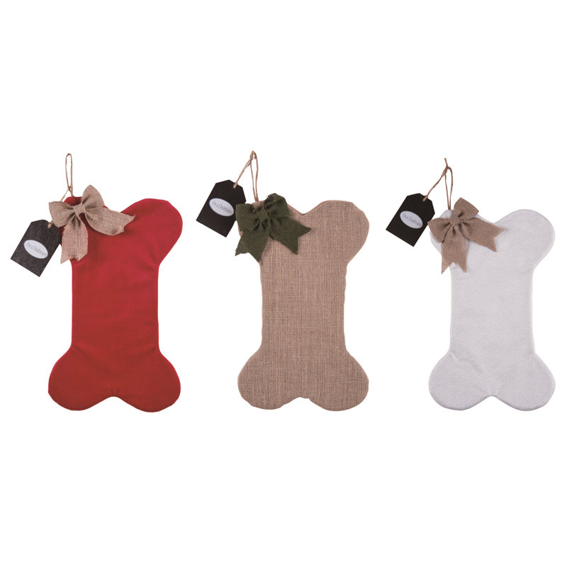  Ensemble de 3 chaussettes de Noël en tissu