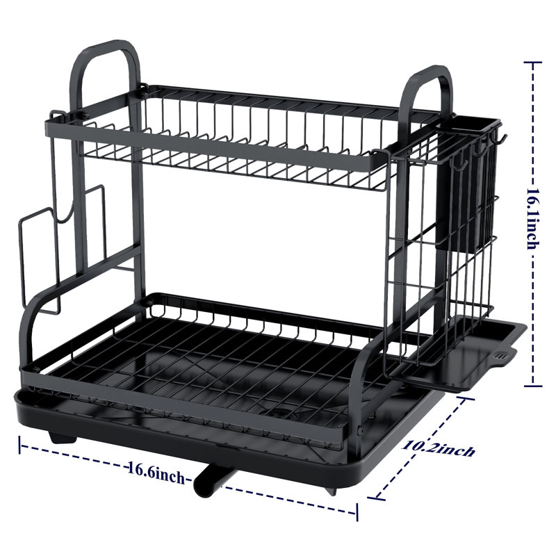 Stainless Steel Dish Rack, Black