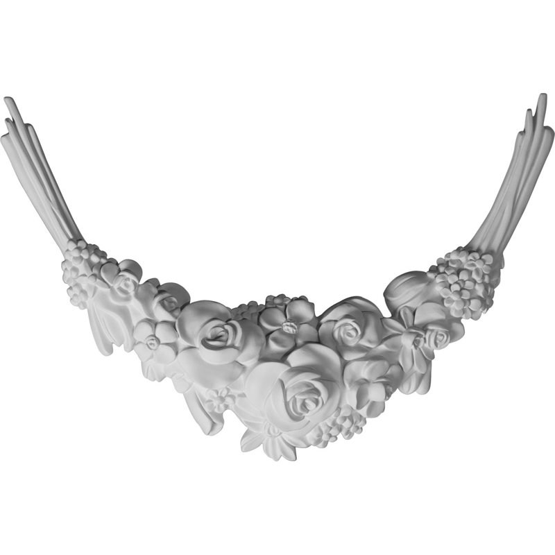 Ornement décoratif rose H 12 po x l 18 1/4 po x P 2 1/8 po