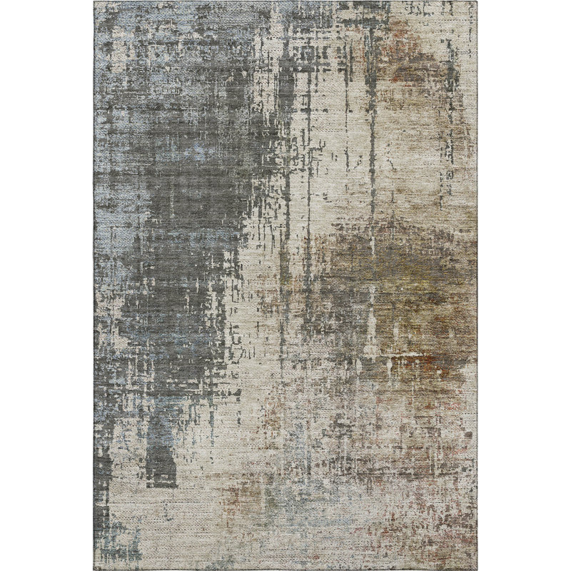 Premium Machine Washable Prisco Beige Rug, Rectangle 3' x 5'