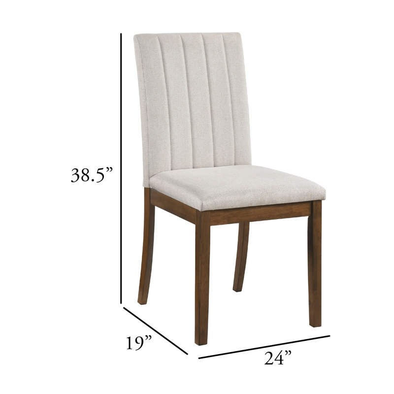 Ensemble de 2 chaises d'appoint de salle à manger Hoi, polyester beige touffeté, brun châtaignier