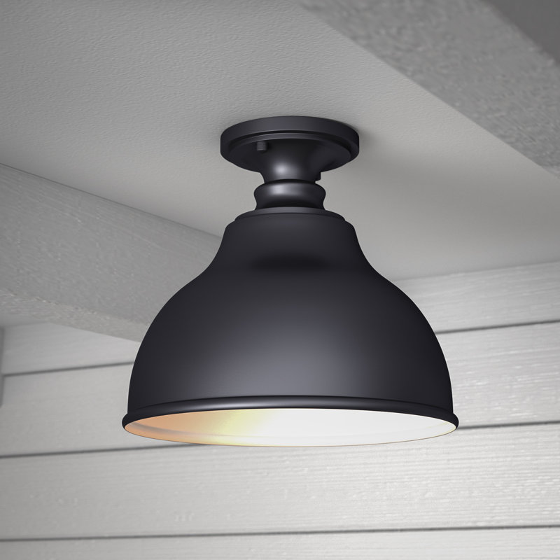 Plafonnier semi-encastré d'extérieur à 1 ampoule bronze bruni Flavin