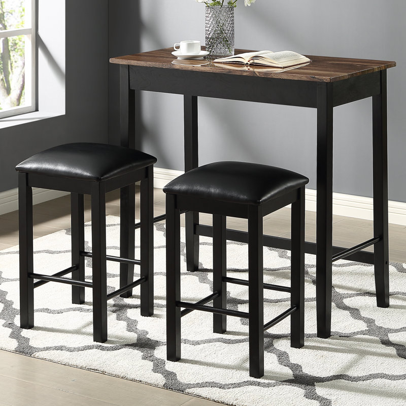 Zussen 3 Piece Counter Dining Table Set