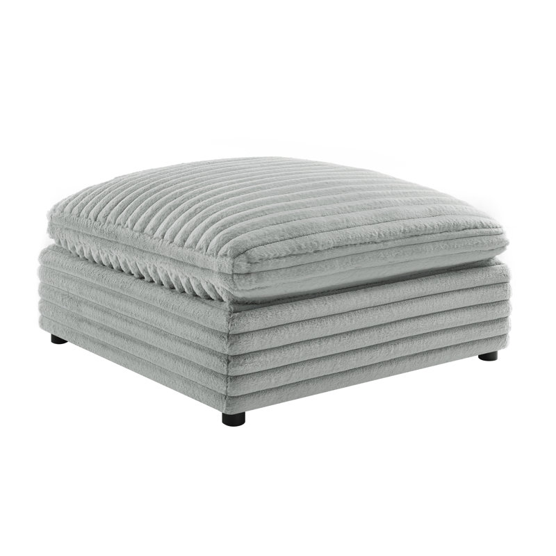 Jenny Plush Polyester 40 In. Square Ottoman