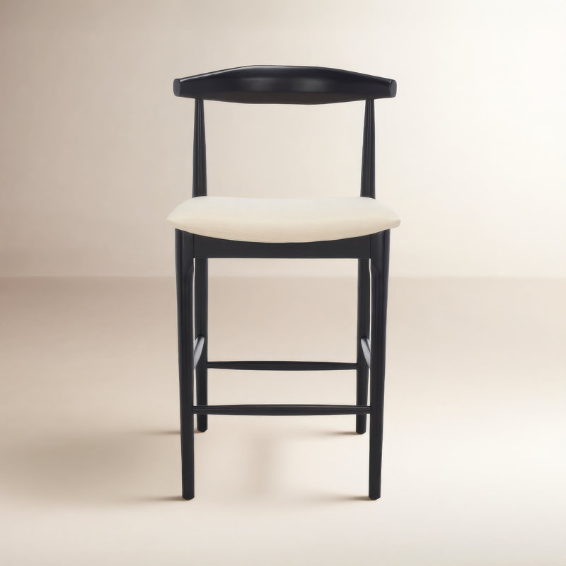 Hank Counter/Bar Stool, Black, Cream, Counter Stool (25.67" Seat Height)
