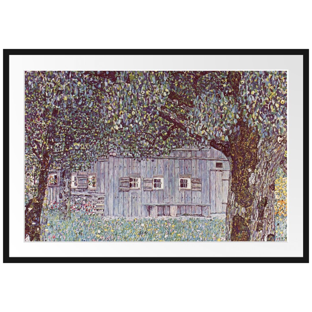 Gerahmter Kunstdruck Upper Austrian Farmhouse von Gustav Klimt