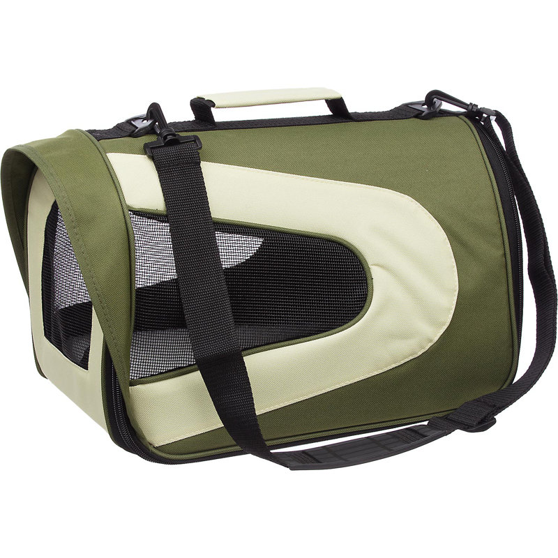 Sac de transport pour animal de compagnie pliable à fermeture à glissière Pet Life, Grand (H 10,5 po x l 10,1 po x P 18,1 po)