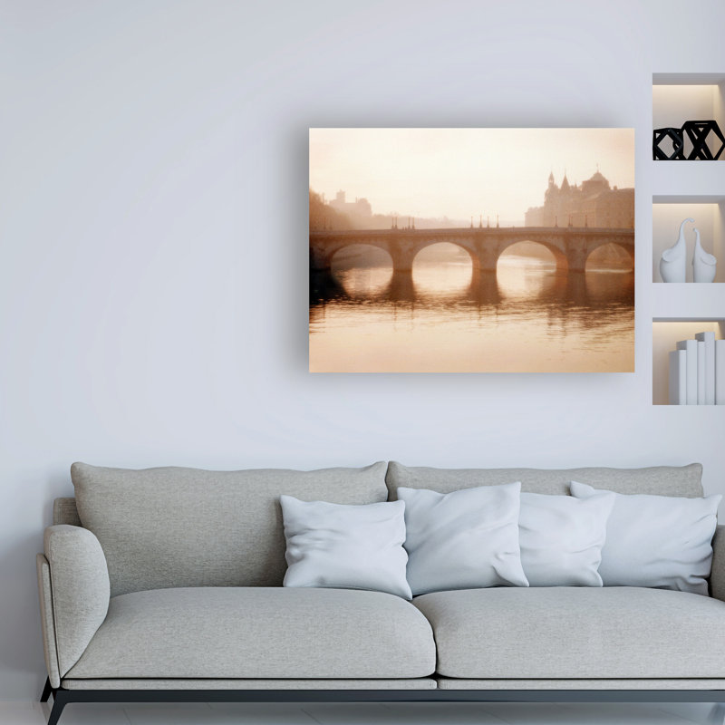 Impression sur toile tendue, "pont neuf, Paris" par Alan Klu, H 35 po x l 47 po x P 2 po