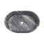 Lavabo vasque de salle de bain en marbre naturel dans un bassin gris, spacieux, fabriqué à la main, trou de drain pré-percé en marbre gris, conception ovale, surface lisse, lavabo pour une utilisation quotidienne