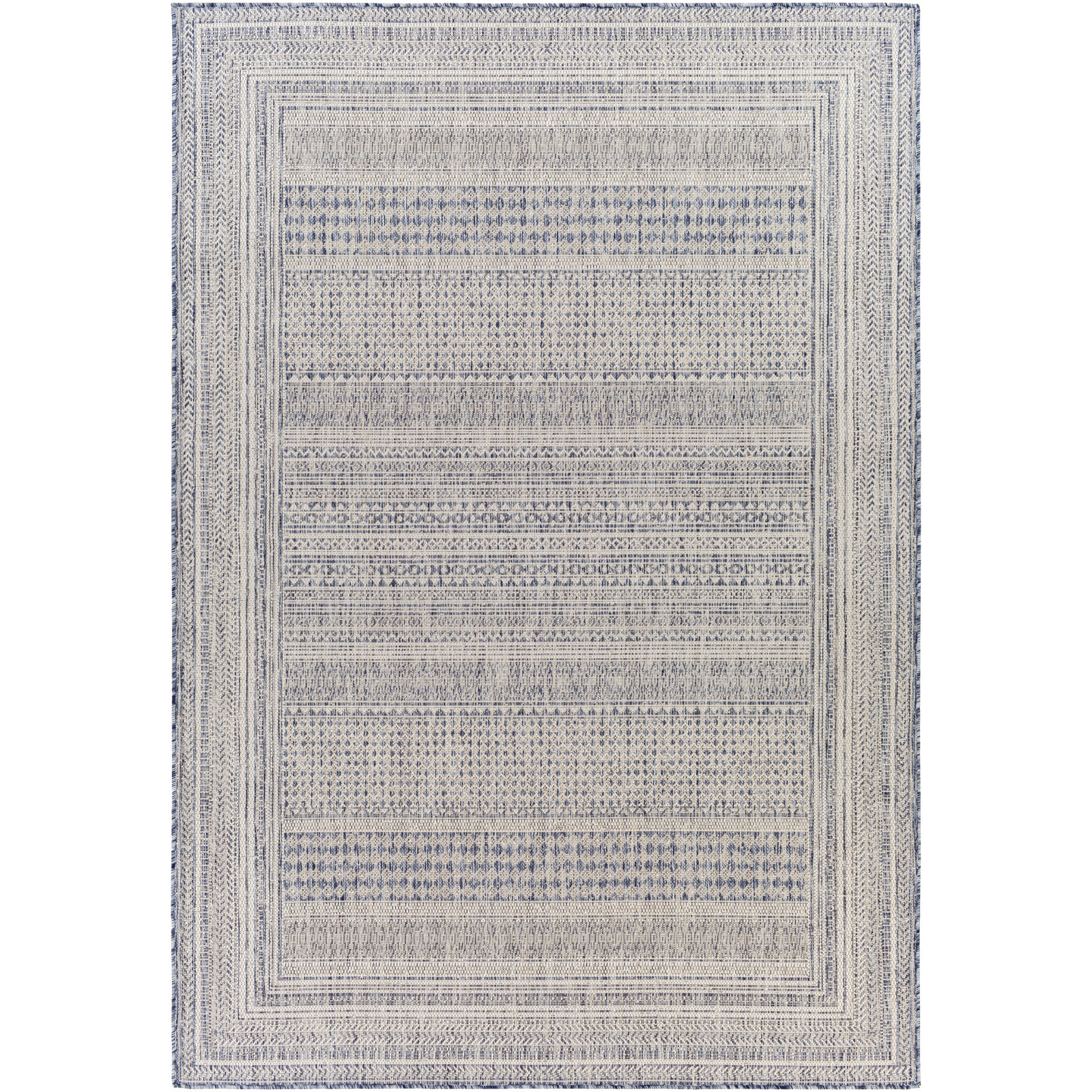 Ilenne Oriental Area Rug in Blue, Rectangle 9'2" x 12'