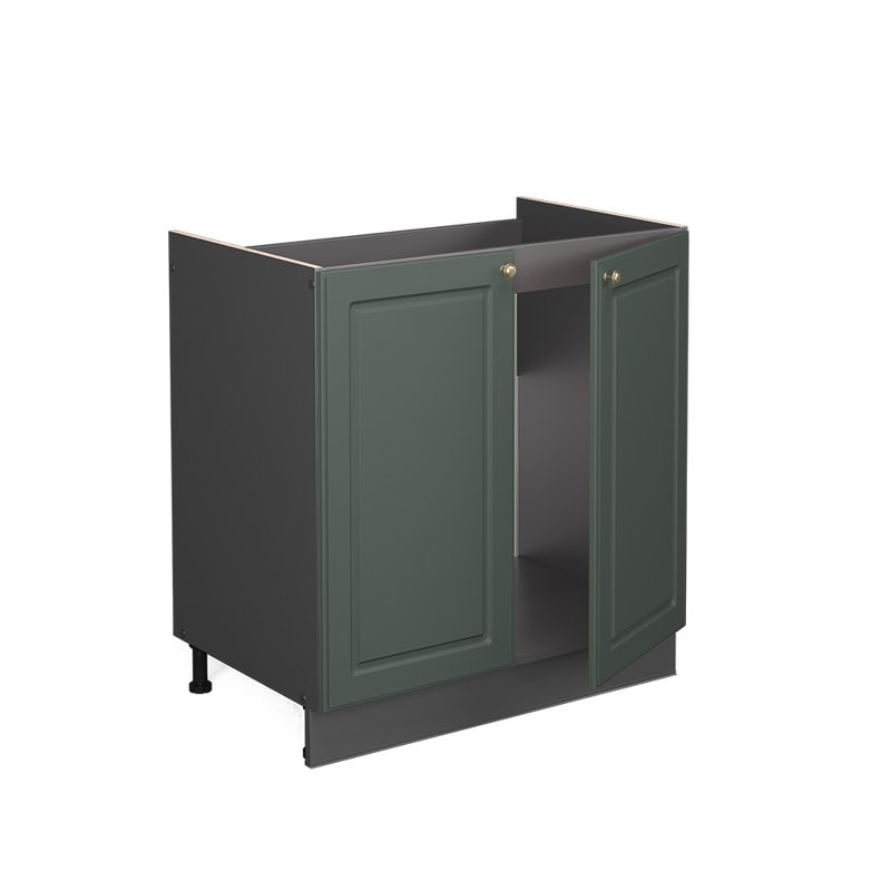 Bradbury 82cm H x 80cm W x 51.6cm D Particleboard Base Unit, Green/Grey