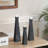Modern Resin Statue Objects with Glass Orbs for Home Decor - Decorative Display for Living Room Decorations - Set of 3, 14",12",10", Black & Clear