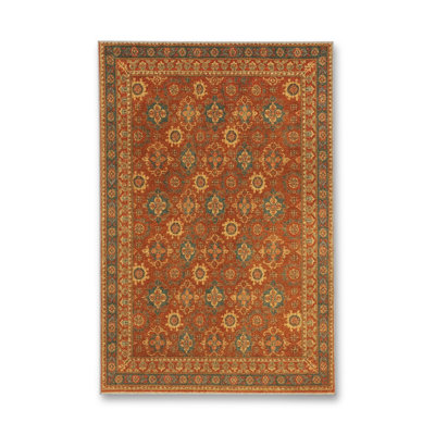 Tapis bleu tissé lavable rétro Mosso