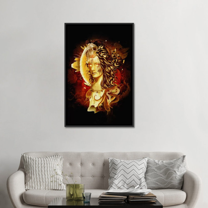 « mage », impression sur toile, H 26 po x l 18 po x P 1,5 po, Toile avec cadre flottant noir, Pas de tapis
